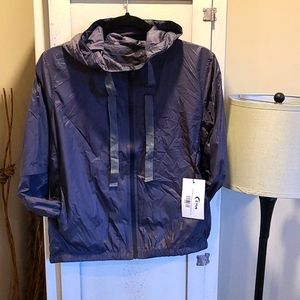 Zyia grey hoodie drawstring light windbreaker